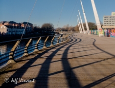 Cardiff - walkway by river Taff