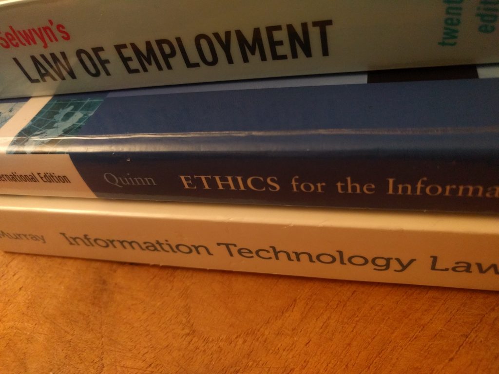 Books from the library used in law module