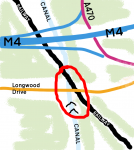 Map of the area around the Cardiff Railway / Glamorganshire canal crossing