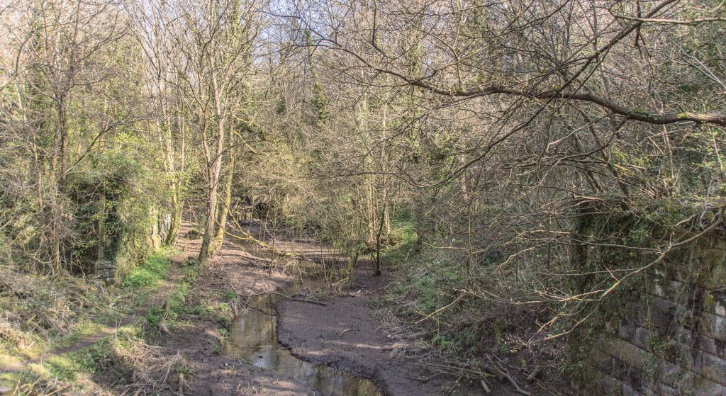 Remains of Rail Bridge over Glamorganshire Canal between Longwood Drive and M4