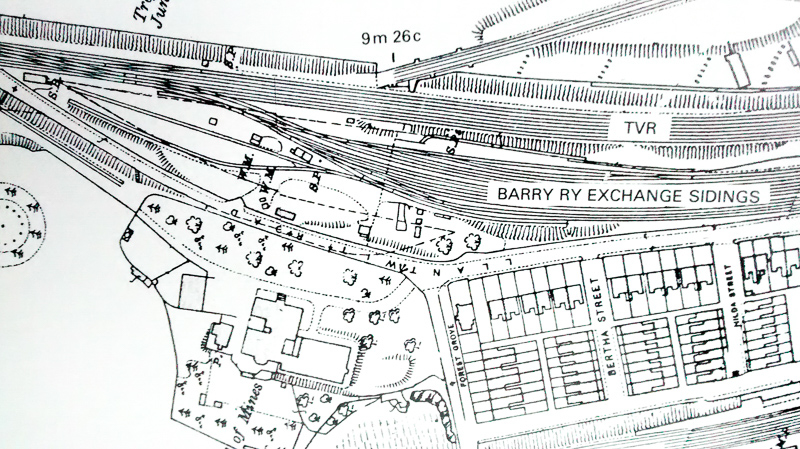 Map of junction of Cardiff Railway with Taff Vale Railway